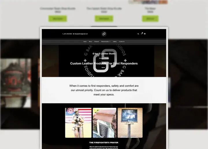 G Bar G Leather ecommerce website