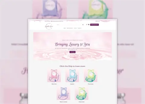 Hydration Haven website displayed in a mobile frame